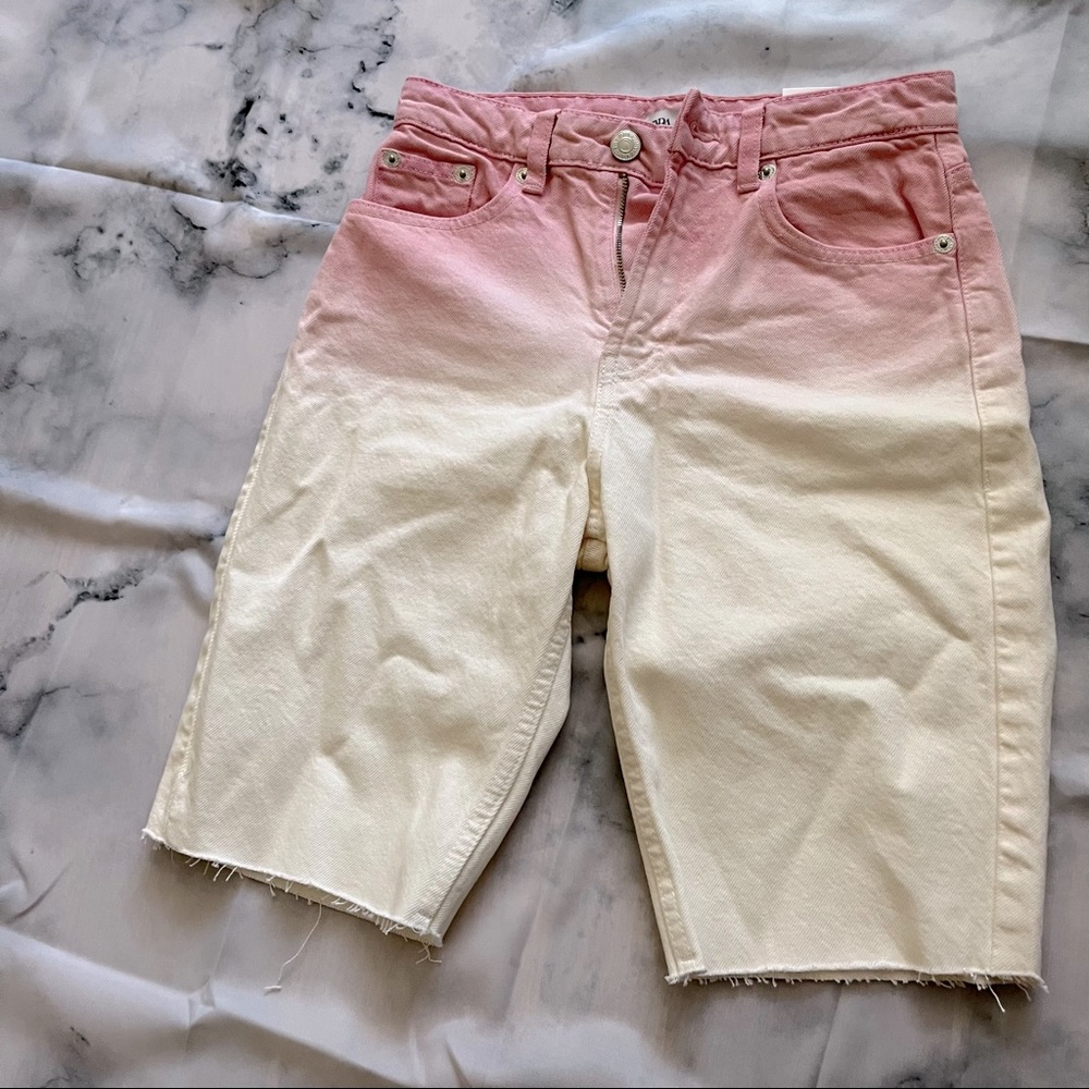 Zara pink high rise retro denim short